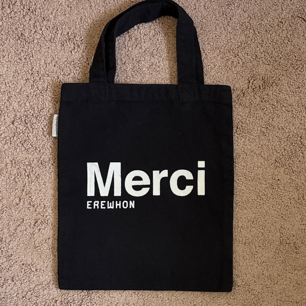 Merci x Erewhon Black Canvas Tote Bag